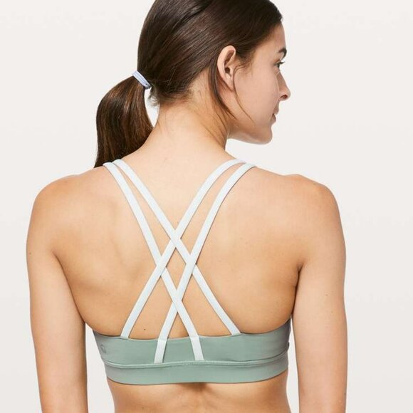 Lululemon Palm Court Ocean Mist Energy Bra  Size 6 - Picture 2 of 5